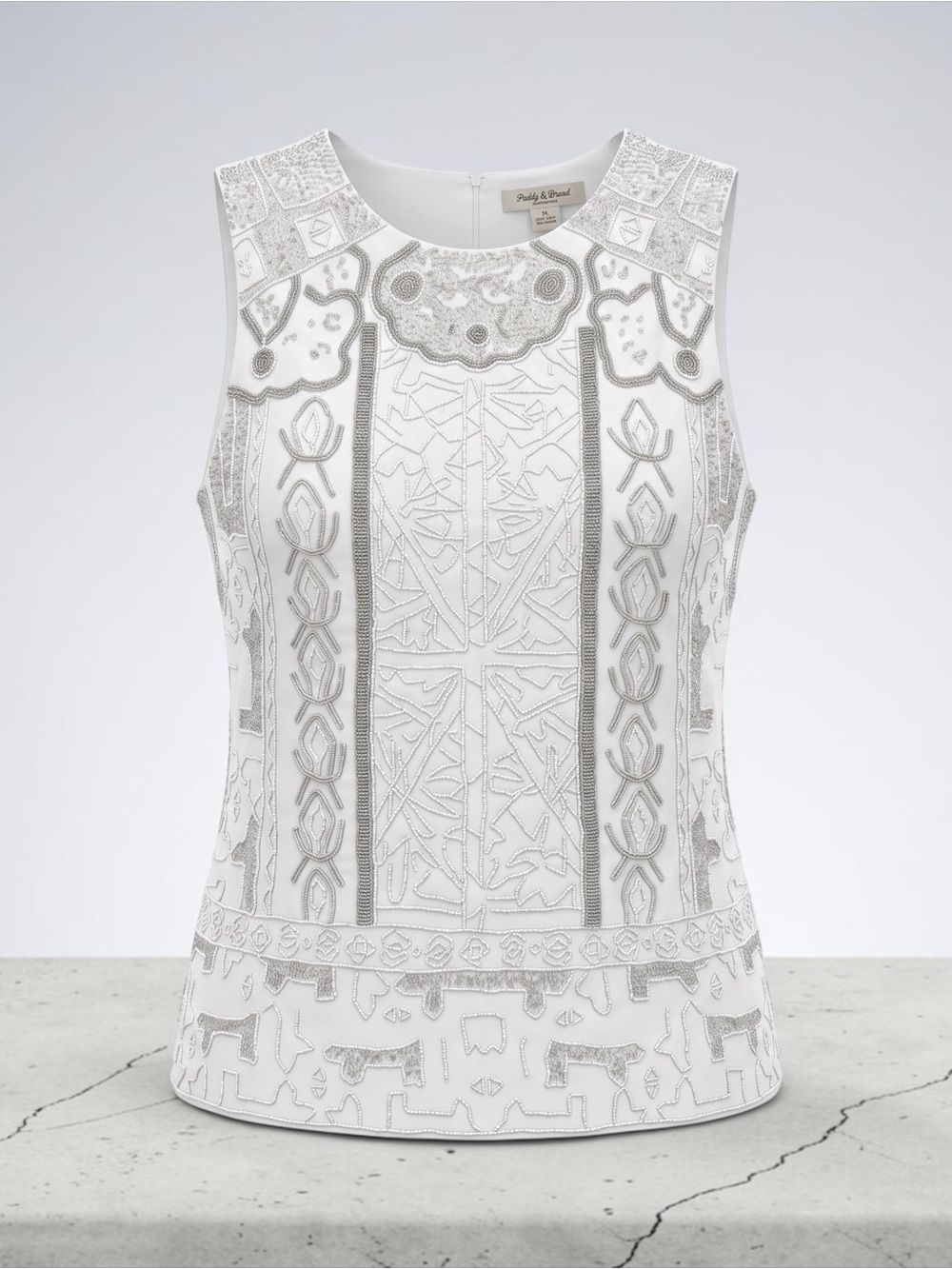 NWT | J. Crew Cream Embroidered Sleeveless Lace Blouse | Size XS